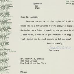 Letter: 1948 December 3