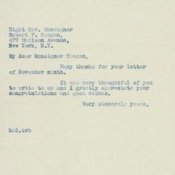 Letter: 1938 November 11