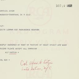 Telegram: 1963 December 10