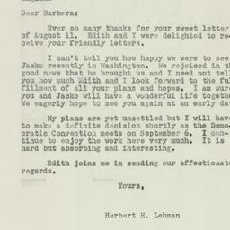 Letter: 1950 August 18