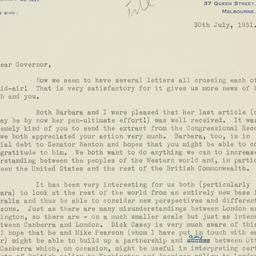 Letter: 1951 July 30