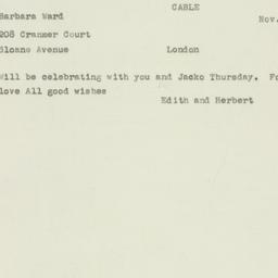 Telegram: 1950 November 14