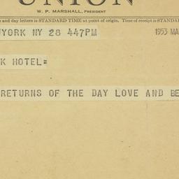 Telegram: 1953 March 28