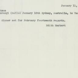 Telegram: 1952 January 11