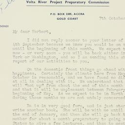Letter: 1953 October 7