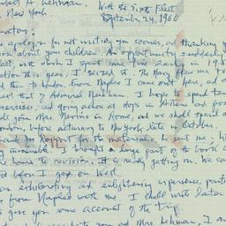 Letter: 1960 September 24