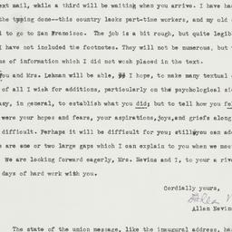 Letter: 1961 January 30