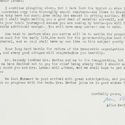 Letter: 1961 January 15