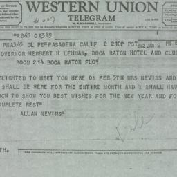 Telegram: 1962 January 2