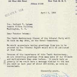 Letter: 1954 April 5
