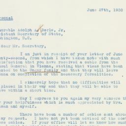 Letter: 1938 June 27