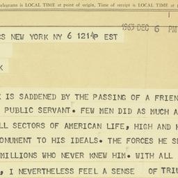 Telegram: 1963 December 6