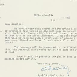 Letter: 1952 April 23