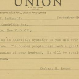 Telegram: 1947 September 20