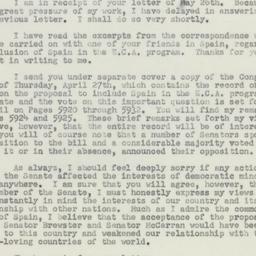 Letter: 1950 May 31