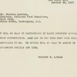 Telegram: 1947 October 30