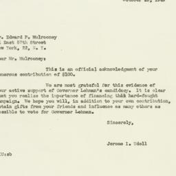 Letter: 1949 October 29