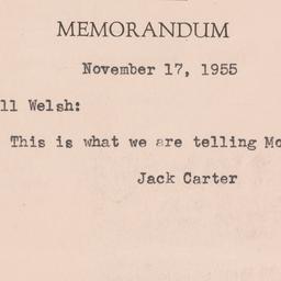 Memorandum: 1955 November 17