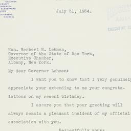Letter: 1934 July 31