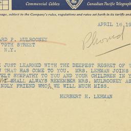 Telegram: 1942 April 16
