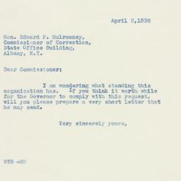 Letter: 1938 April 2