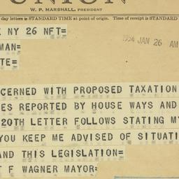 Telegram: 1954 January 26