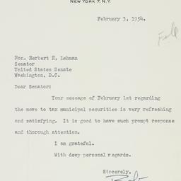 Letter: 1954 February 3