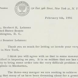 Letter: 1956 February 6