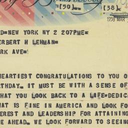 Telegram: 1958 March 28