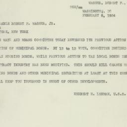 Telegram: 1954 February 8