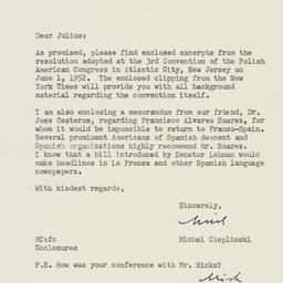 Letter: 1952 June 4