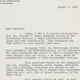 Letter: 1950 August 2