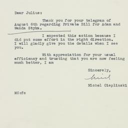 Letter: 1951 August 8