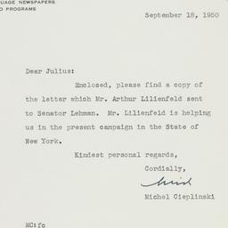 Letter: 1950 September 18