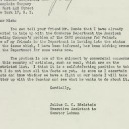 Letter: 1951 October 9