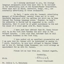 Letter: 1951 October 18
