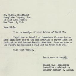 Letter: 1952 March 26