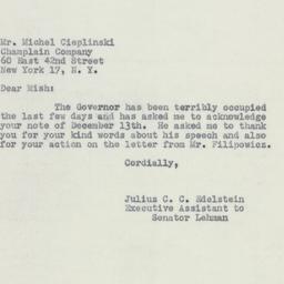 Letter: 1950 December 19