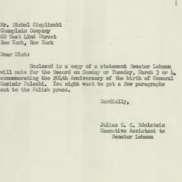 Letter: 1952 March 1