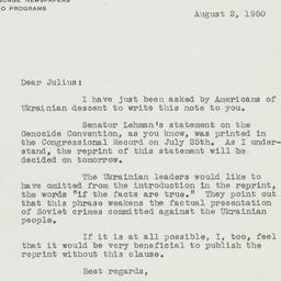 Letter: 1950 August 2