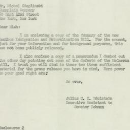 Letter: 1952 March 1