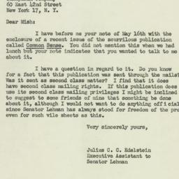 Letter: 1951 May 31