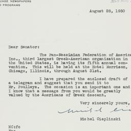 Letter: 1950 August 28