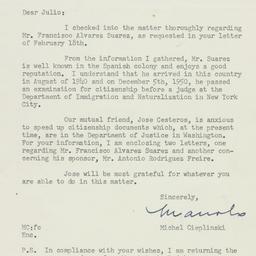Letter: 1952 March 11