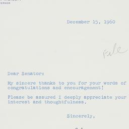 Letter: 1960 December 15