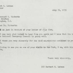 Letter: 1935 July 26