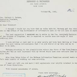 Letter: 1941 October 21