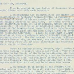 Letter: 1938 September 19