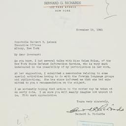 Letter: 1941 November 19