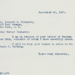 Letter: 1941 September 26